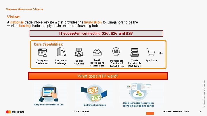 Singapore Government Initiative Vision: A national trade info-ecosystem that provides the foundation for Singapore