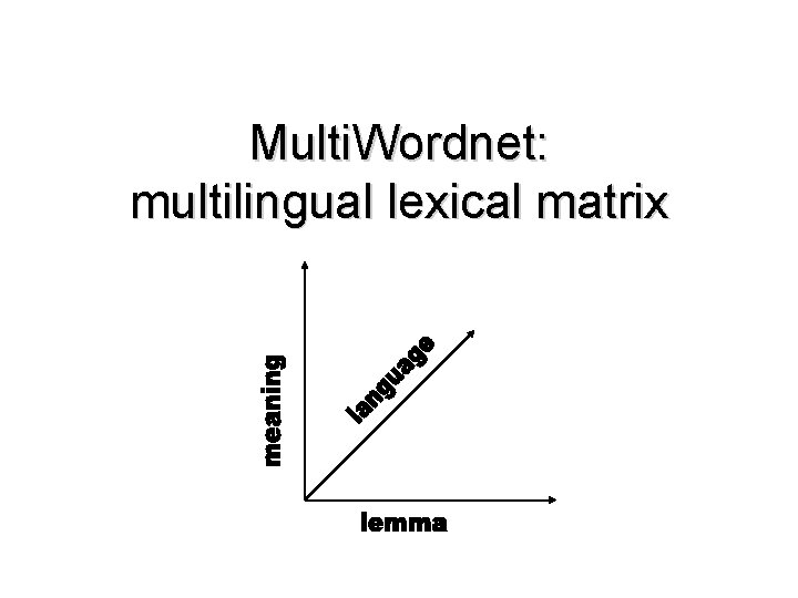 Multi. Wordnet: multilingual lexical matrix 