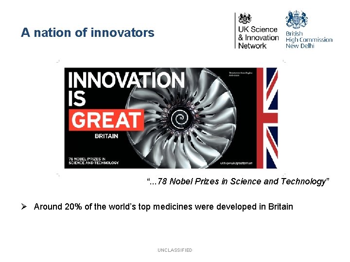 A nation of innovators “. . . 78 Nobel Prizes in Science and Technology”