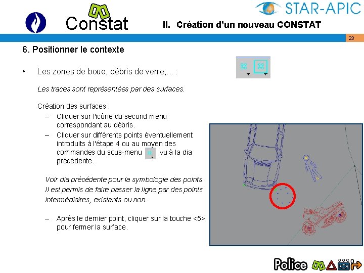 Constat II. Création d’un nouveau CONSTAT 6. Positionner le contexte • Les zones de