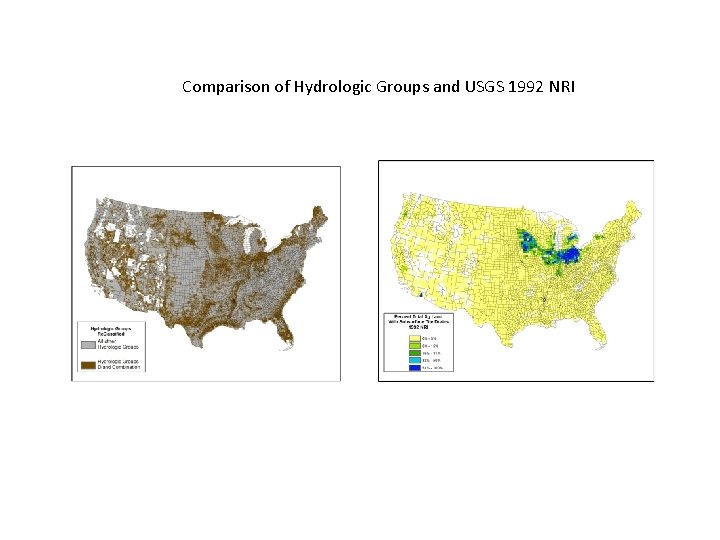 Comparison of Hydrologic Groups and USGS 1992 NRI 