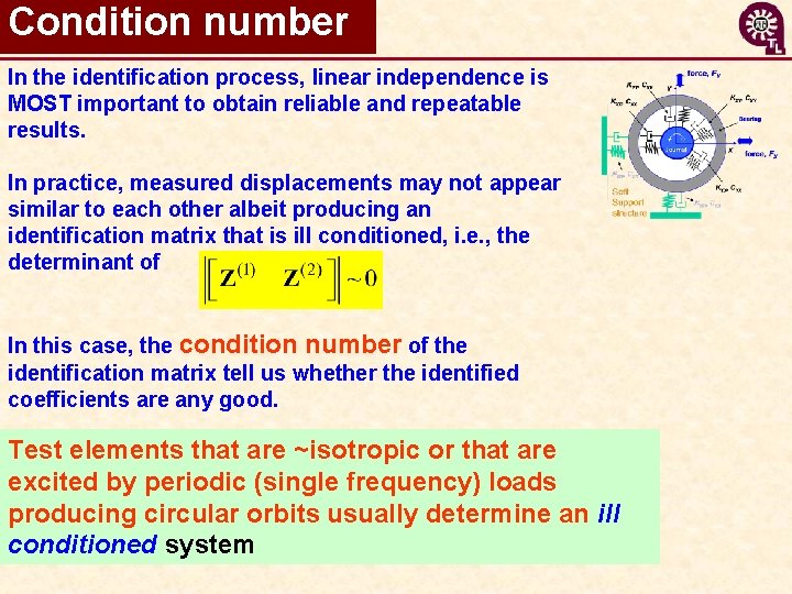 Condition number In the identification process, linear independence is MOST important to obtain reliable