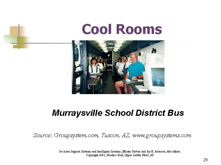 Cool Rooms Murraysville School District Bus Source: Groupsystem. com, Tuscon, AZ, www. groupsystems. com