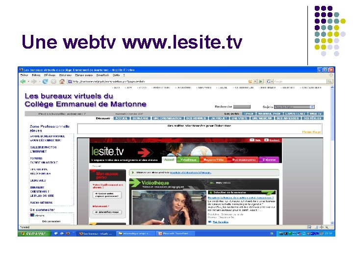 Une webtv www. lesite. tv 