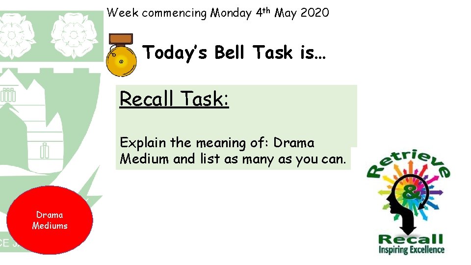 Week commencing Monday 4 th May 2020 Today’s Bell Task is… Recall Task: Explain
