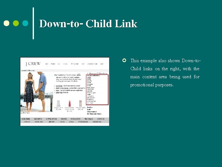 Down-to- Child Link ¢ This example also shows Down-to. Child links on the right,