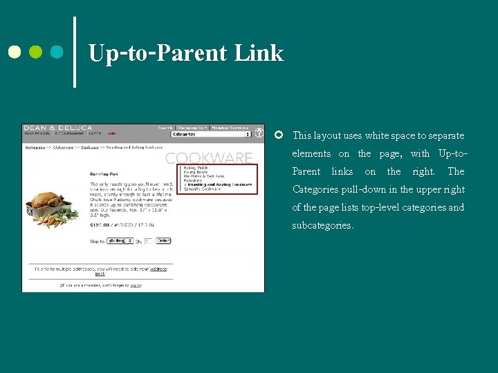 Up-to-Parent Link ¢ This layout uses white space to separate elements on the page,