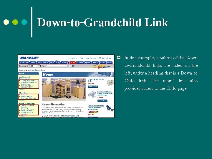 Down-to-Grandchild Link ¢ In this example, a subset of the Downto-Grandchild links are listed