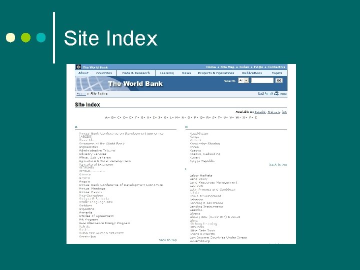 Site Index 