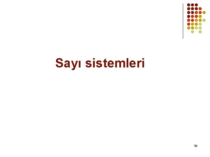 Sayı sistemleri 59 