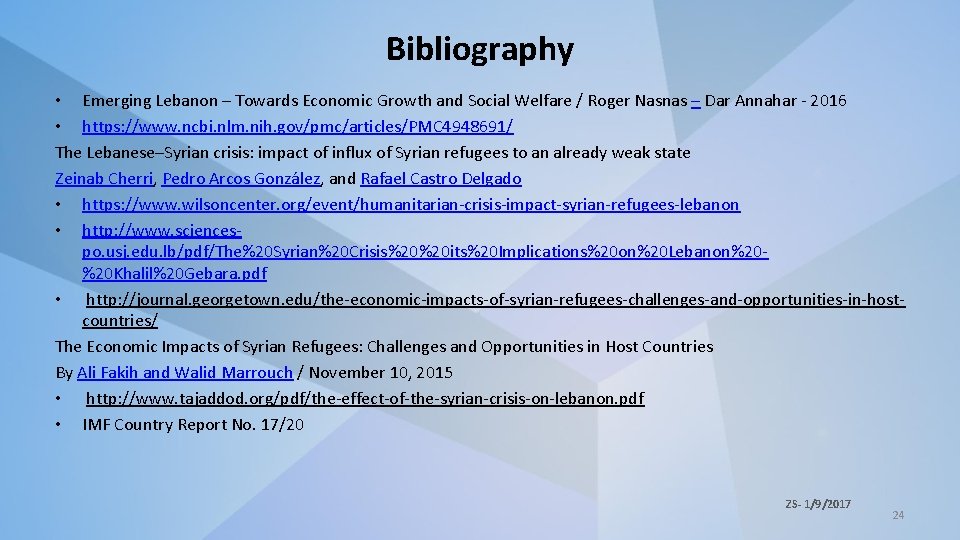 Bibliography • Emerging Lebanon – Towards Economic Growth and Social Welfare / Roger Nasnas