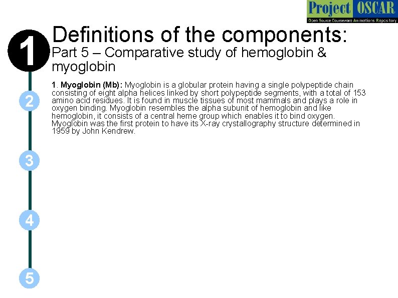 1 2 3 4 5 Definitions of the components: Part 5 – Comparative study
