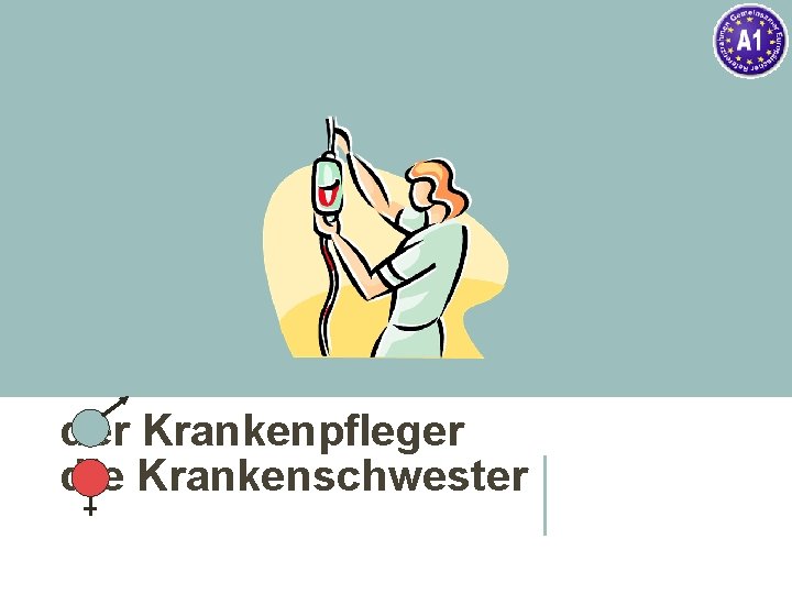 der Krankenpfleger die Krankenschwester 