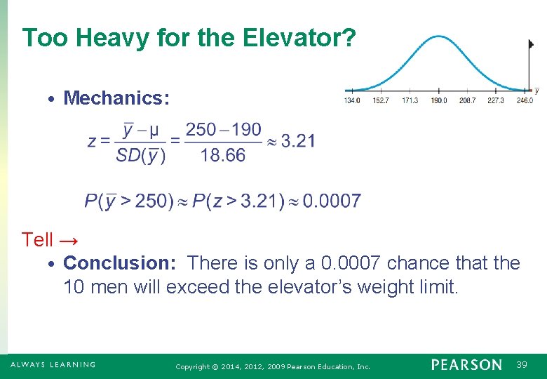 Too Heavy for the Elevator? • Mechanics: Tell → • Conclusion: There is only