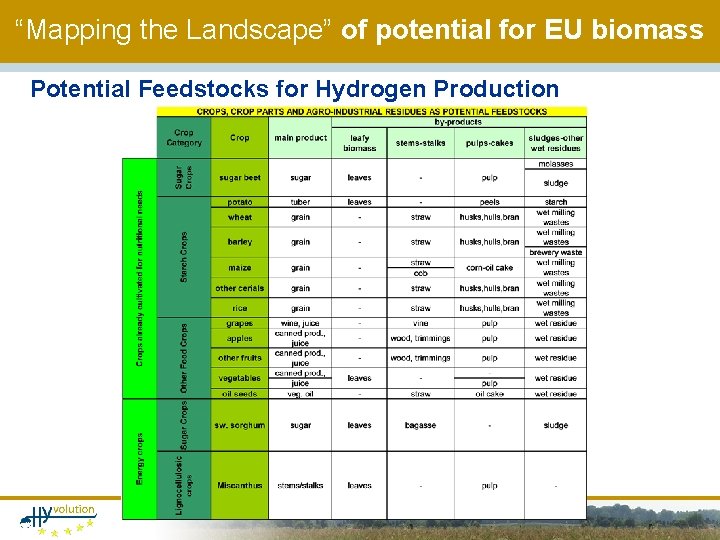 “Mapping the Landscape” of potential for EU biomass Potential Feedstocks for Hydrogen Production 