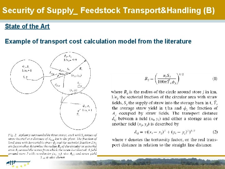 Security of Supply_ Feedstock Transport&Handling (B) State of the Art Example of transport cost