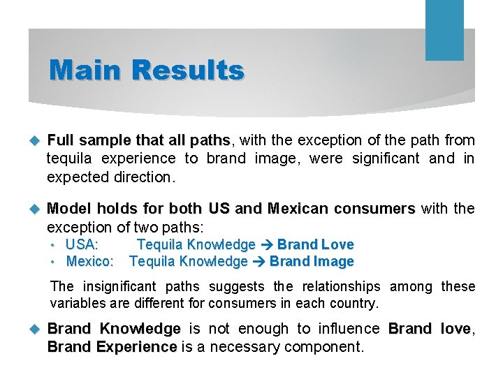 Main Results Full sample that all paths, paths with the exception of the path