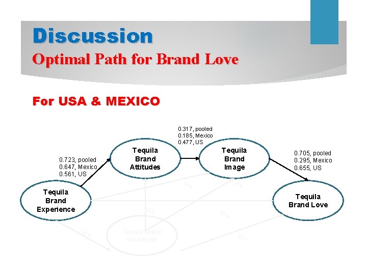 Discussion Optimal Path for Brand Love For USA & MEXICO 0. 317, pooled 0.