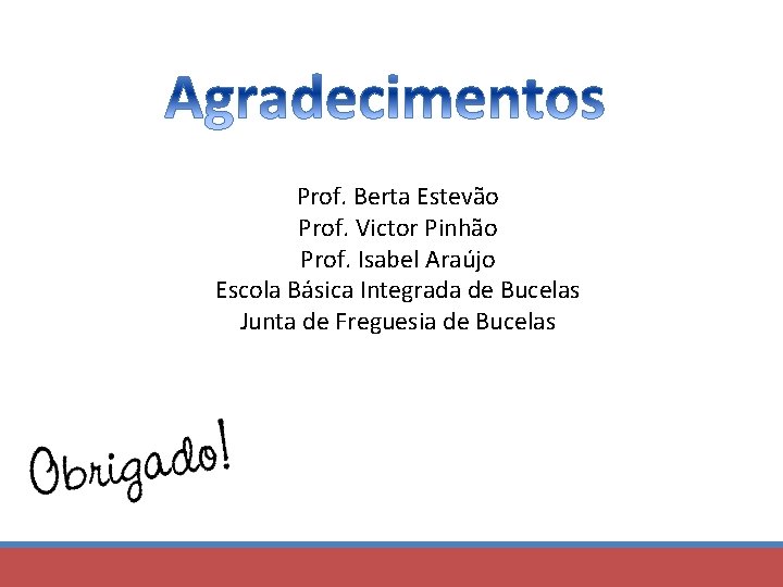 Prof. Berta Estevão Prof. Victor Pinhão Prof. Isabel Araújo Escola Básica Integrada de Bucelas