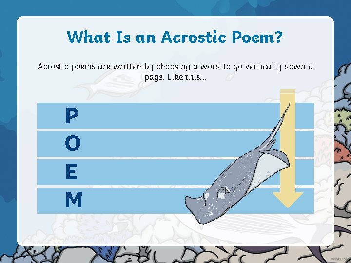 What Is an Acrostic Poem? Acrostic poems are written by choosing a word to