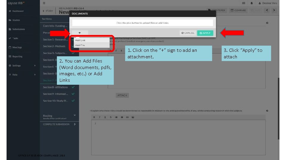 2. You can Add Files (Word documents, pdfs, images, etc. ) or Add Links