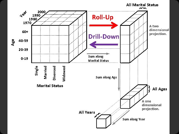 All Marital Status ar 2000 1990 1980 1970 Ye Roll-Up Drill-Down 40 -59 20