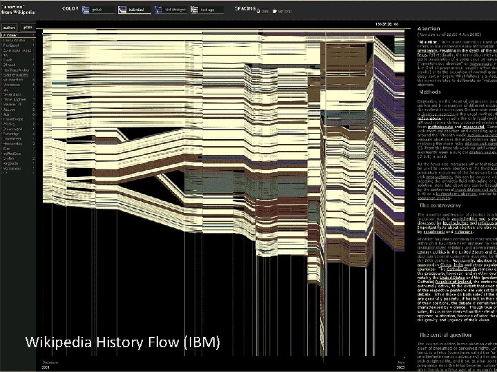 Wikipedia History Flow (IBM) Wikipedia History Flow (IBM)