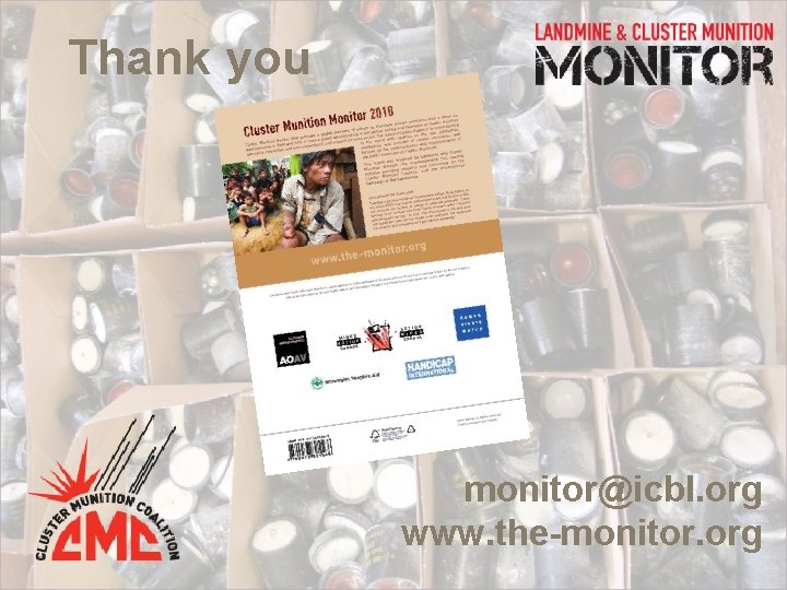 Thank you monitor@icbl. org www. the-monitor. org 