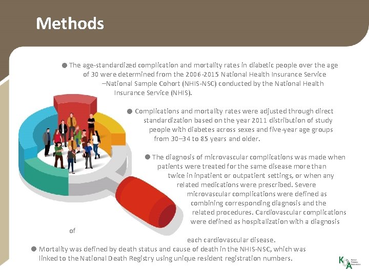 Methods • The age-standardized complication and mortality rates in diabetic people over the age