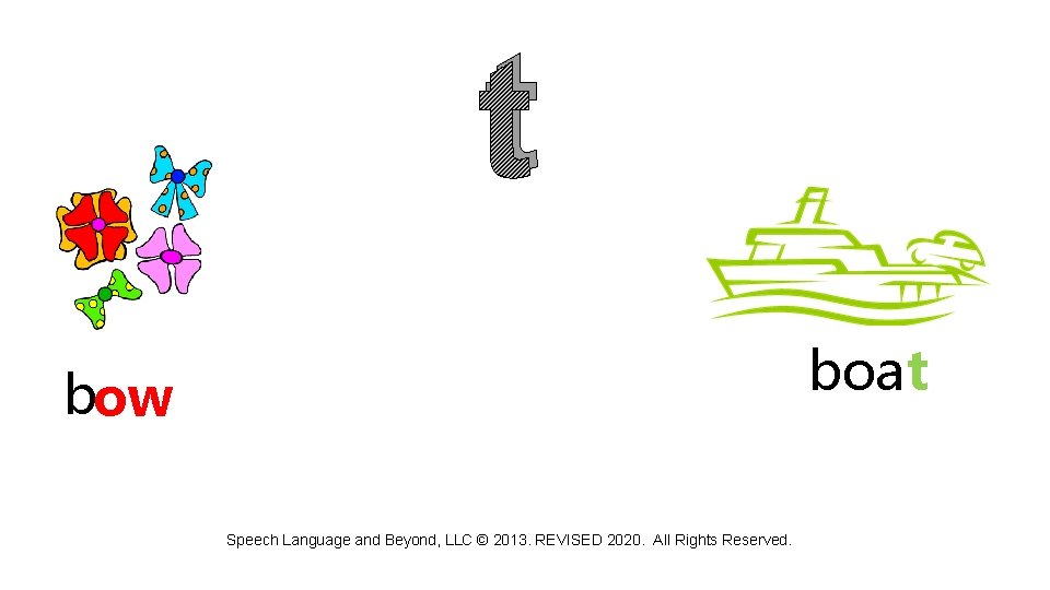 t boa t bow Speech Language and Beyond, LLC © 2013. REVISED 2020. All