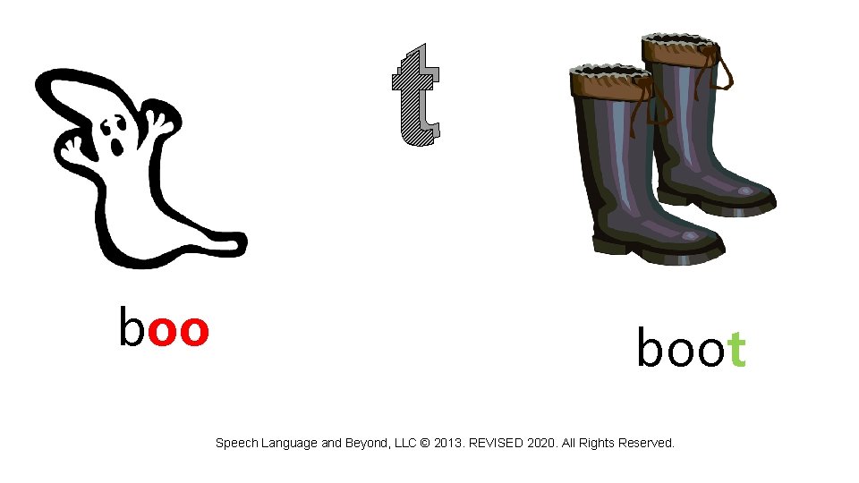 t boot Speech Language and Beyond, LLC © 2013. REVISED 2020. All Rights Reserved.