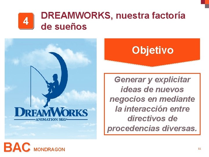 6. - DREAMWORKS, nuestra factoría de sueños. 4 DREAMWORKS, nuestra factoría de sueños Objetivo