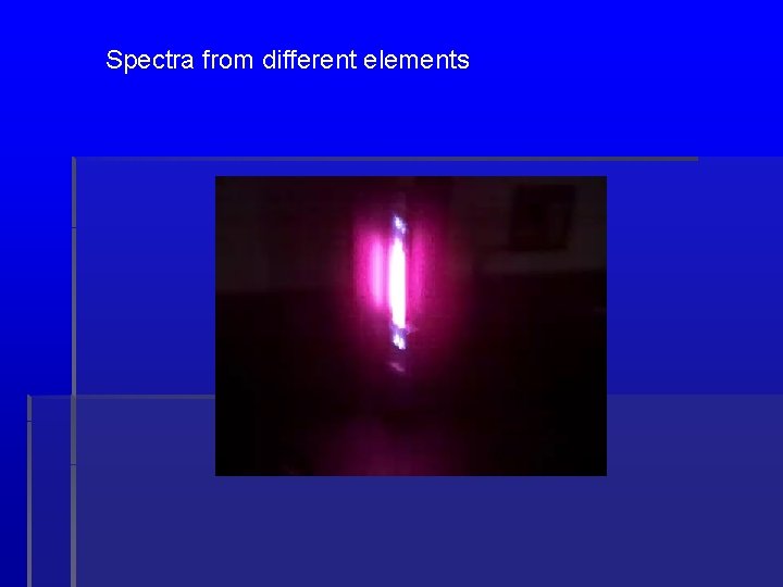 Spectra from different elements 