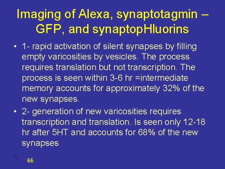 Imaging of Alexa, synaptotagmin – GFP, and synaptop. Hluorins • 1 - rapid activation