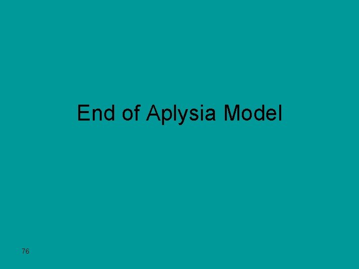 End of Aplysia Model 76 