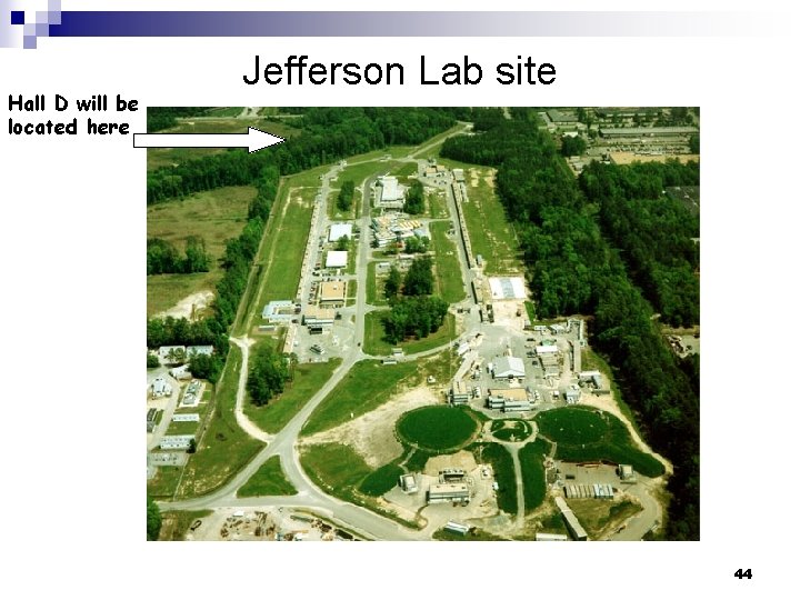 Hall D will be located here Jefferson Lab site 44 