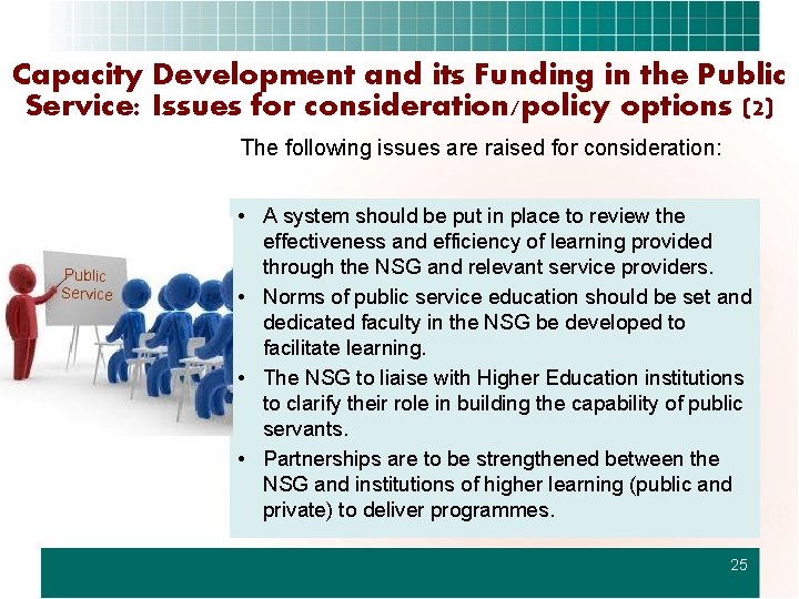 Capacity Development and its Funding in the Public Service: Issues for consideration/policy options (2)