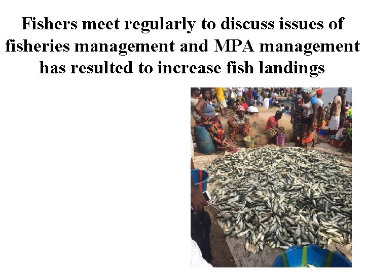 Fishers meet regularly to discuss issues of fisheries management and MPA management has resulted