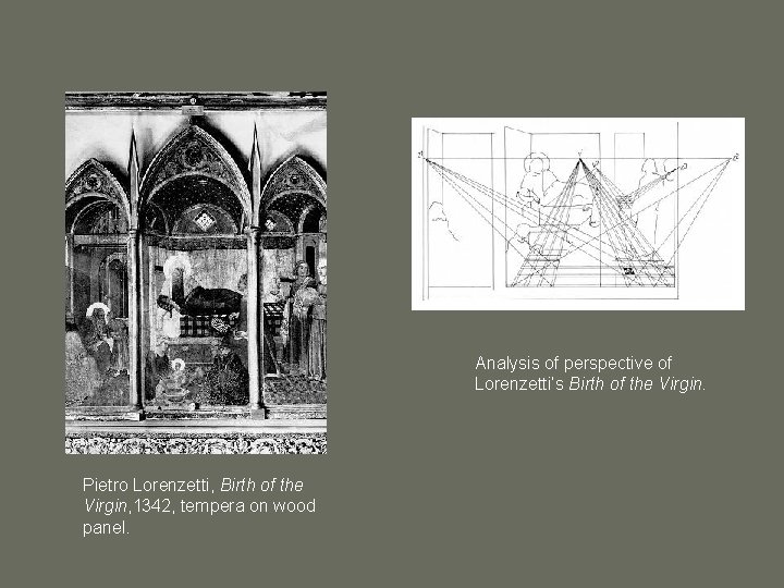 Analysis of perspective of Lorenzetti’s Birth of the Virgin. Pietro Lorenzetti, Birth of the
