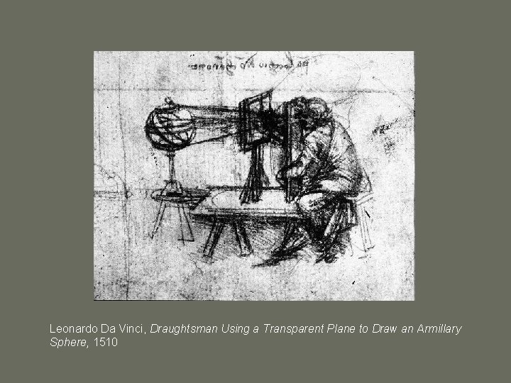 Leonardo Da Vinci, Draughtsman Using a Transparent Plane to Draw an Armillary Sphere, 1510