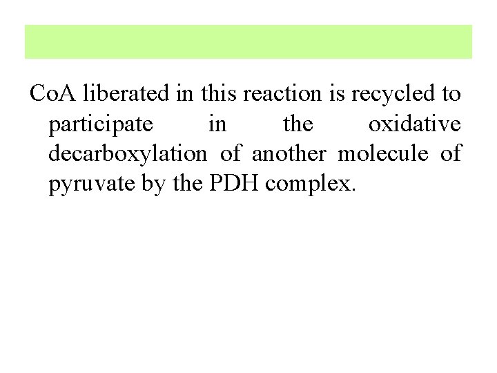 Co. A liberated in this reaction is recycled to participate in the oxidative decarboxylation