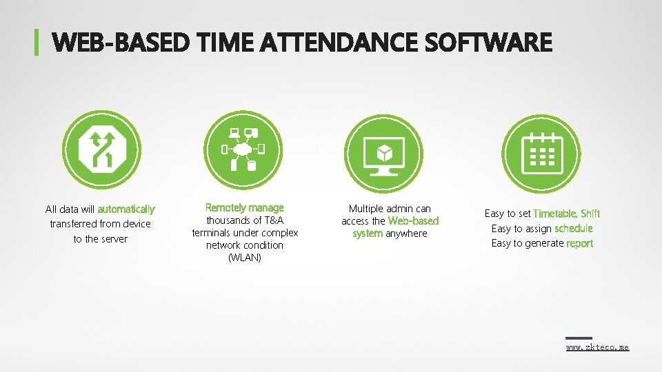 WEB-BASED TIME ATTENDANCE SOFTWARE All data will automatically transferred from device to the server