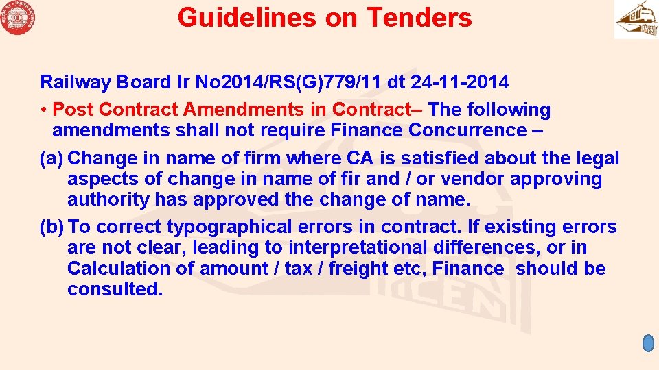 Guidelines on Tenders Railway Board lr No 2014/RS(G)779/11 dt 24 -11 -2014 • Post Guidelines on Tenders Railway Board lr No 2014/RS(G)779/11 dt 24 -11 -2014 • Post