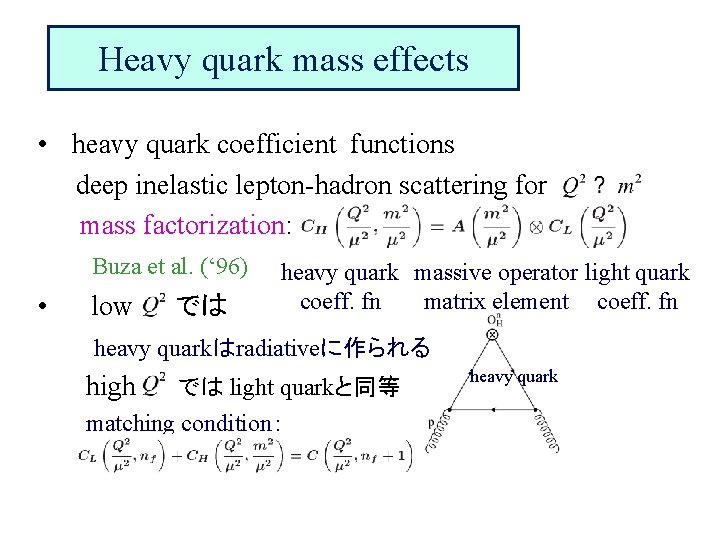 Heavy quark mass effects • heavy quark coefficient functions 　　deep inelastic lepton-hadron scattering for