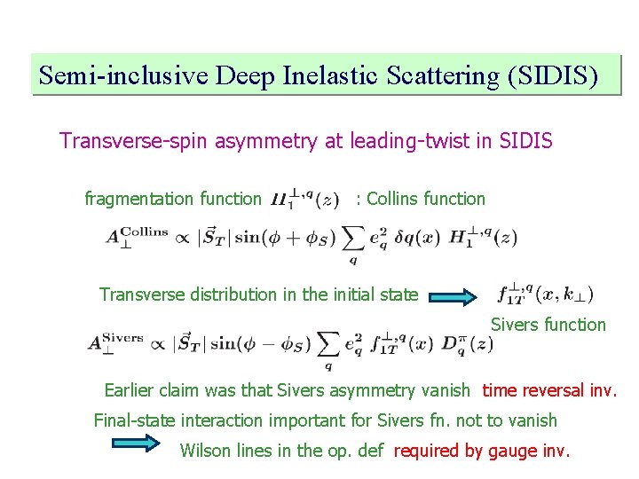 Semi-inclusive Deep Inelastic Scattering (SIDIS) Transverse-spin asymmetry at leading-twist in SIDIS fragmentation function :