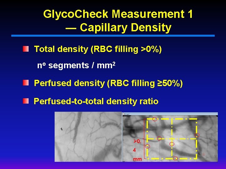 Glyco. Check Measurement 1 ― Capillary Density Total density (RBC filling >0%) no segments