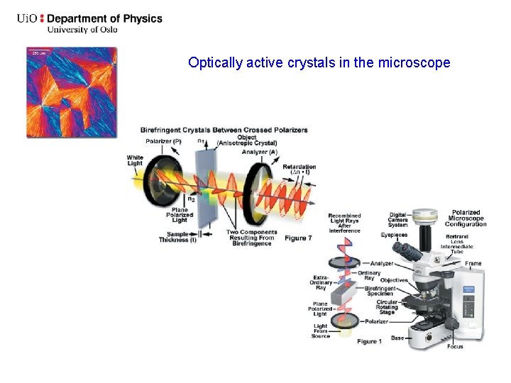 Optically active crystals in the microscope 