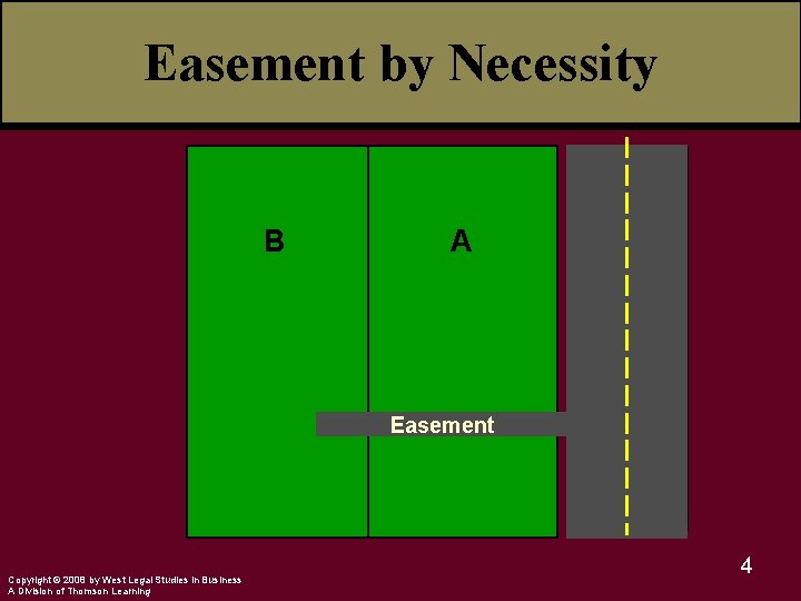 Easement by Necessity B A Easement Copyright © 2008 by West Legal Studies in