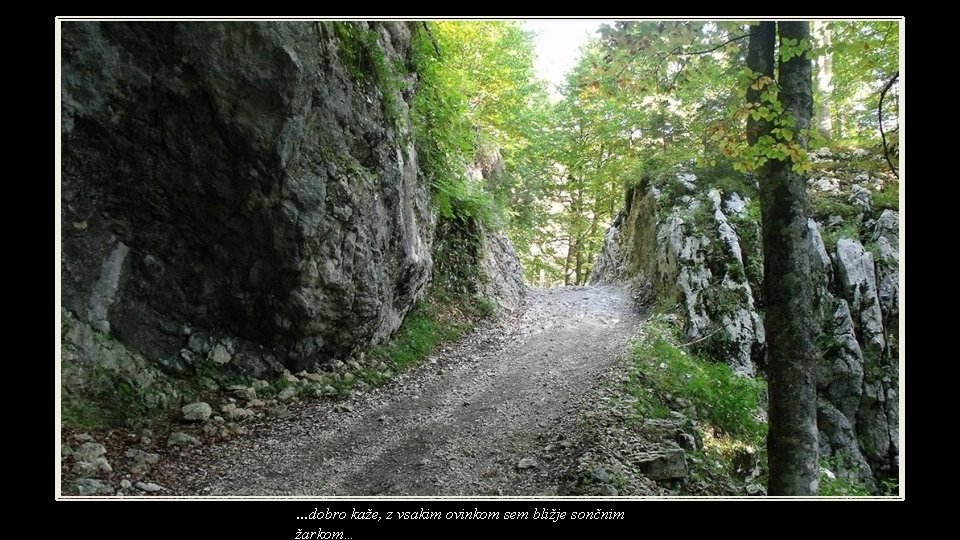 …dobro kaže, z vsakim ovinkom sem bližje sončnim žarkom… 