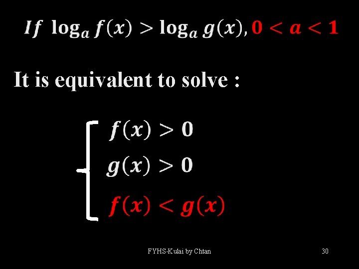  It is equivalent to solve : FYHS-Kulai by Chtan 30 